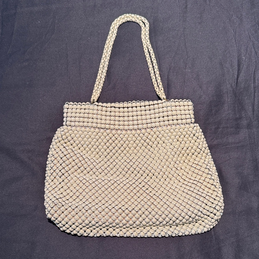 Vintage Elegant Cream Beaded Women's Bag non smoking home